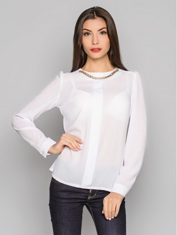 white blouse chiffon