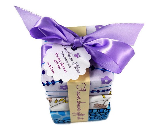Soap Gift - Flower Shower Soap gift set - wrapped soap gift - 3 soap vegan gift set - flower soap set, Mother's Day Gift, Gifts for women