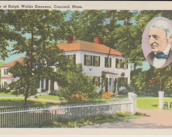 Concord, Massachusetts, Ralph Waldo Emerson, Home - Vintage Postcard - Postcard - Unused (G1)