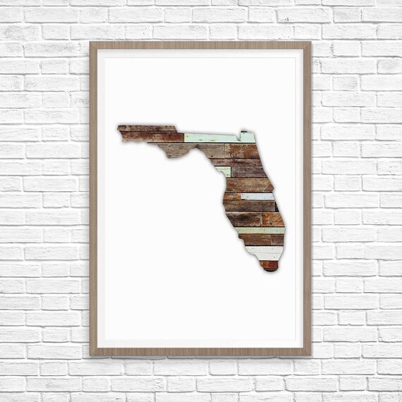 Florida Silhouette Custom State Map Art Print