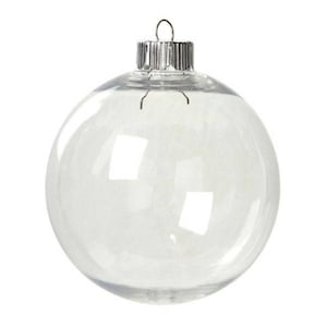 83mm Hollow Clear Plastic Ornament - Medium Christmas Ornament - DIY Ornament - 83mm Ball - Clear Ornament - Clear Ball Ornament - 7-143