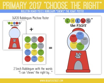 LDS Primary 2017 Choose the Right Bulletin Board Bubblegum Machine