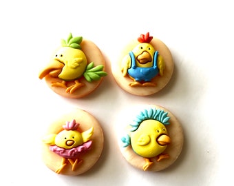 Chick Magnets, Yellow Chick Magnets, Cute Chick Magnets, Chick Fridge Magnets, Funky Chicken Magnets, Neodymium, Office Kitchen Decor