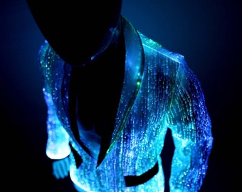Light Up Clothing Prom Jacket Mens Blazer Burning Man Party EDM Clothes