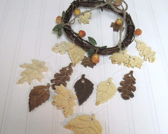 Grapevine Carousel of Leaves and Berries Wind Chime