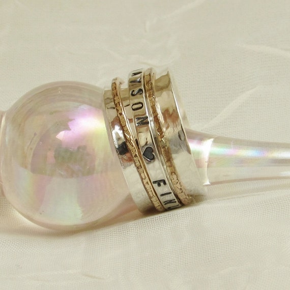 Spinner Ring for Mom Personalized Mothers Ring Sterling