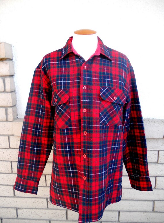 blue white and red flannel