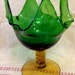 Hand Blown Art Glass Twisted Stem Handkerchief Compote Dish