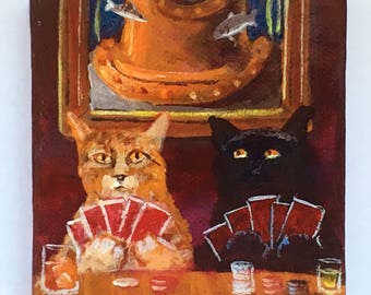 18x24 print Grumpy Cat internet cats playing poker