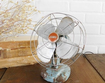 Vintage Zero Small Fan, Industrial Fan, Farmhouse Decor, Electric Collectible Fan