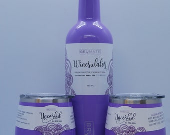 Laser Engraved Brumate Violet Wine Set