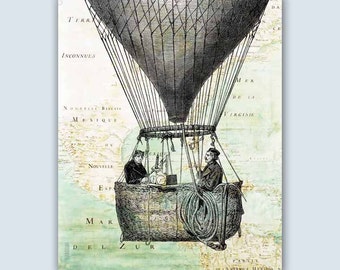 Hot Air Balloon, Flying Decorations, Playroom educational decoration, Balloon print, Hot air balloon communication, Montgolfiere collection