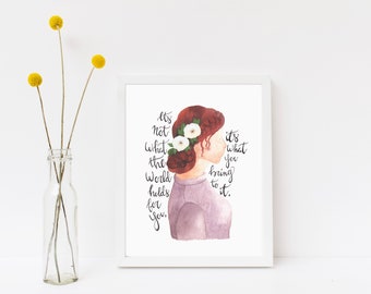 8x10 Print: Anne Shirley Portrait and Quote/Anne of Green Gables