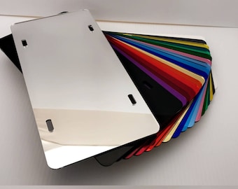 Acrylic blanks, laser cut, colored mirror , License plate blank, Mirrored, fits standard truck & car,