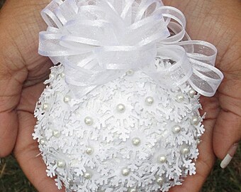 3D Snowball Ornament - Christmas Ornament, Co-Worker Gift, Ornament Exchange Gift