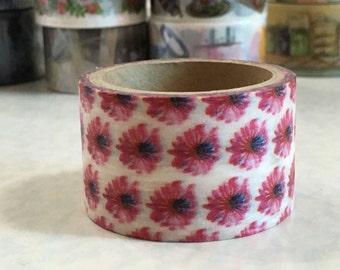 1 Roll of Japanese Washi Tape Roll- Red Flower