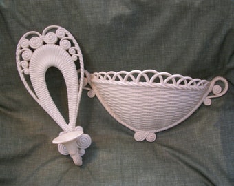 Burwood Products Wall Decor Basket and Sconce 1973 1975