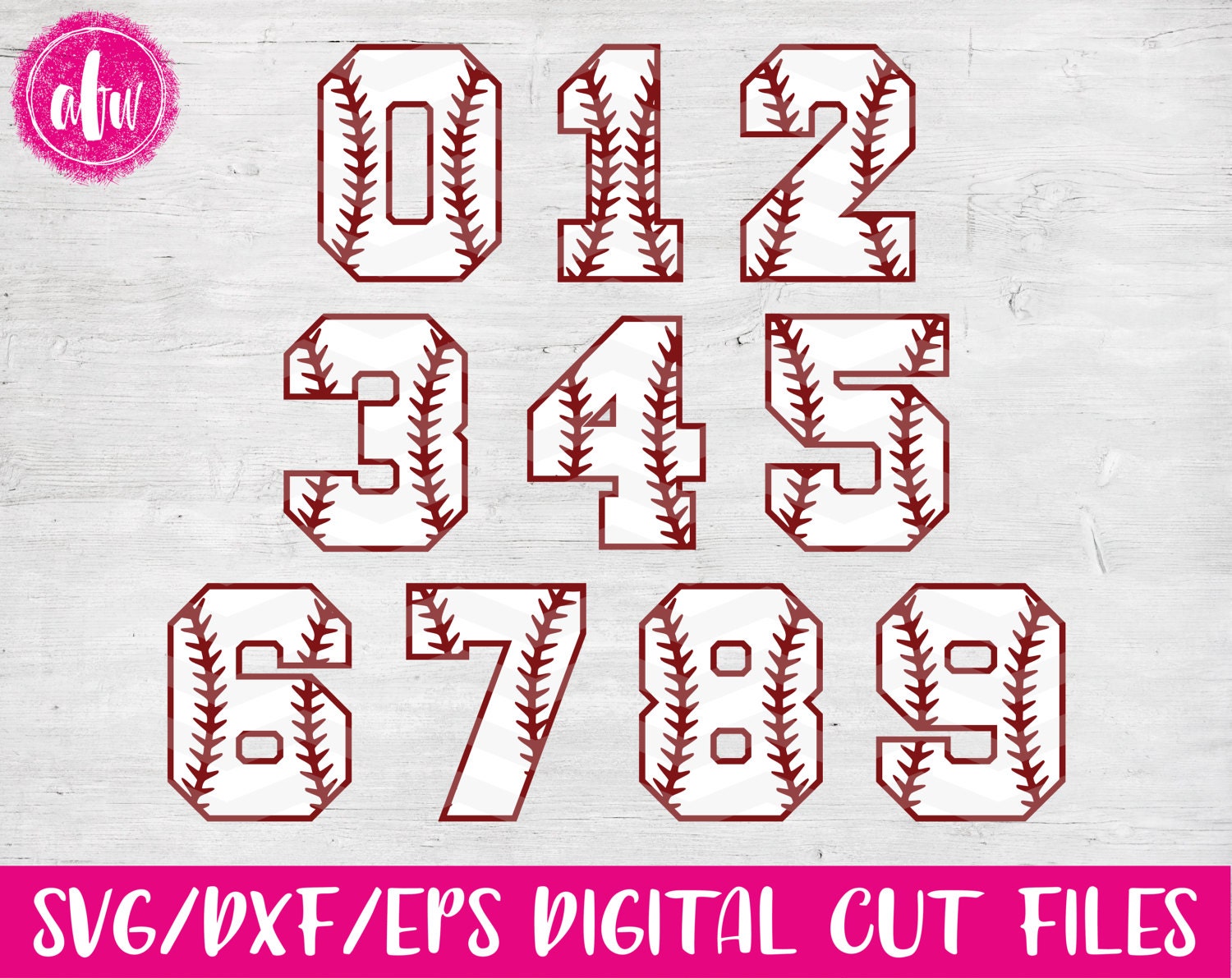 Download Baseball Numbers Softball SVG DXF EPS Cut Files Sports