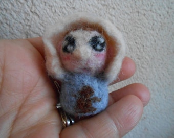 Mini baby blue felted wool.