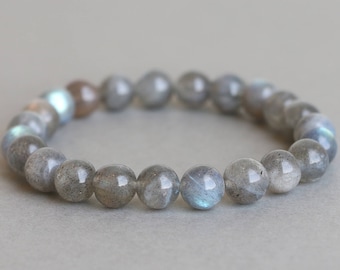 Labradorite Stretch Bracelet Gemstone Bracelet Stacking Bracelet