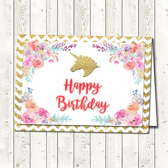Printable Unicorn Birthday Card - Il 570xN.1262322106 Mprv 