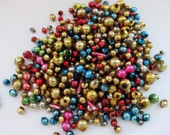 Vintage Mercury Glass Bead Assortment/ 1 Ounce / Glass Bead Mix/ Loose Glass Beads