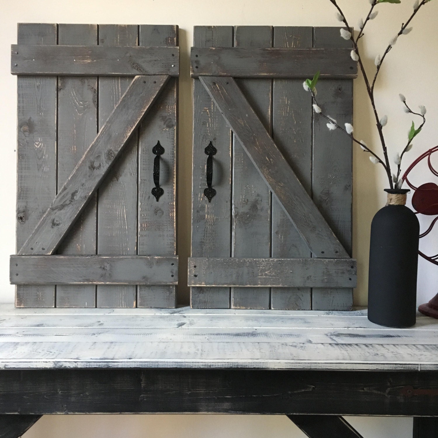 BARN DOOR DECOR Set Of 2 Large Rustic Barn Door BARN DOOR DECOR Set Of 2 Large Rustic Barn Door