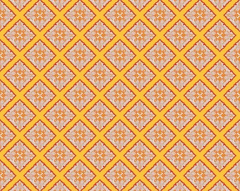 Primavera Tile in Tangerine Cotton Fabric by Patty Young for Riley Blake