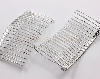 2 pcs Silver Metal Hair Comb 3 inches Length, Wedding Veil Comb, Bridal Hair Accessories, Veil Comb, Hair Accessories