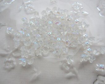 Czech 6mm Crystal AB Glass Flower Beads Flower Caps 50Pcs.