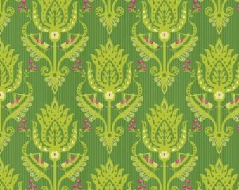Sale Riley Blake Primavera Damask Green C5741-GREEN by Patty Young by the yard or you choose the size Designer Quilting Cotton