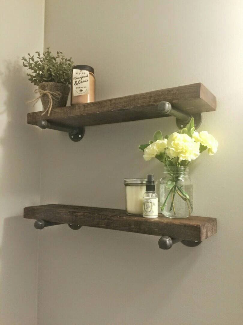 Rustic wood shelves with industrial pipe mount pipe wood Rustic wood shelves with industrial pipe mount pipe wood