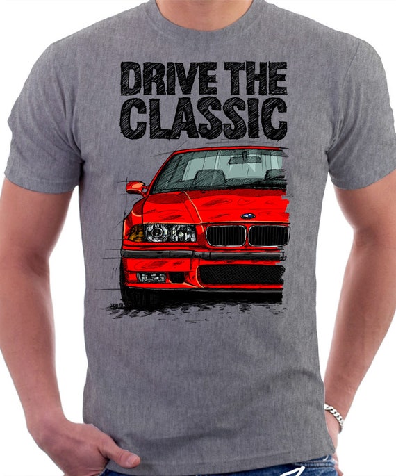 Drive The Classic BMW E36 T shirt Heather Grey. Original hand