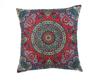 Multi-colored Bandana Pillow Cover - Home Decor