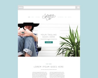 Squarespace TEMPLATE ONLY DIY website with Graphics: The Clean Freak Template
