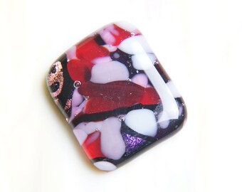 Dichroic Fused Glass Focal Cab Bead Pendant Necklace