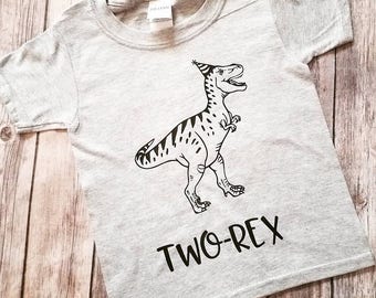 TWO-Rex Toddler/Youth Dinosaur Birthday Shirt