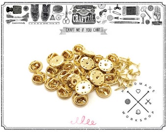 100PCS Gold TIE TACKS Blank Pins with Clutch Back Lapel FINDING / Scatter Pin
