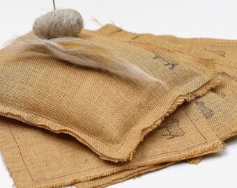 Needle felting mat Hessian/Burlap felting mat, Organic, eco friendly, reusable time after time and fully biodegradable