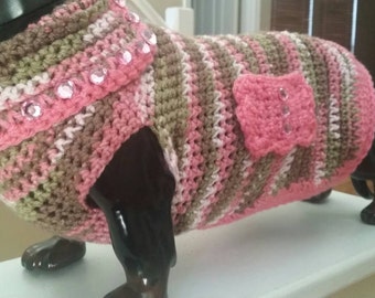 Doxie winter sweater, hand made. Unique design.