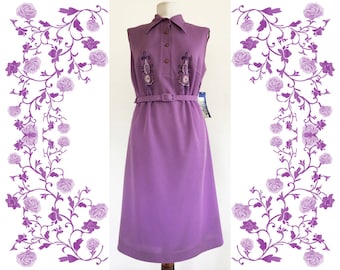 1970's Vintage Deadstock NOS "Estrella" Embroidered Dress