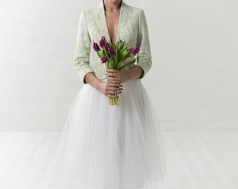 Bridal cardigan | green wedding | Bridal bolero | spring jacket | wedding jacket | bridal jacket | romantic wedding | simple jacket