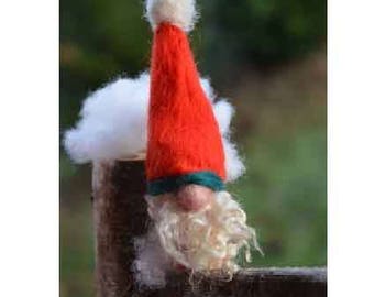Red Hat GNOME, felted wool Merino, gift it her child, waldorf, miniature decoration, hygge room Swedish tomte