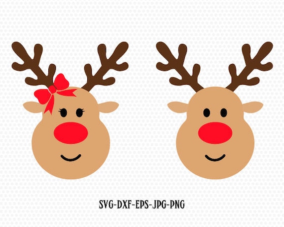 Download Rudolf Christmas Xmas Reindeer SVG Boy and Girl Reindeer