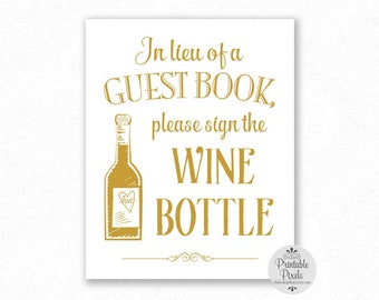 Wine Bottle Guest Book Sign Wedding Anniversary Birthday