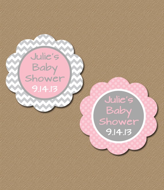 personalized baby shower party favor tags printable pink