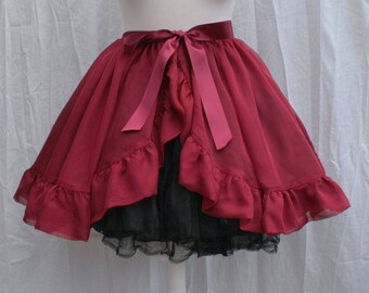 FOLDED RUFFLE Chiffon Overskirt Frill Apron Layers