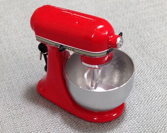 Kitchen Ware Mixer Miniature Red Accessory Kitchenware Supplies Small Bakery Cooking Dollhouse Food Display Diorama Resin Decoration 1/12