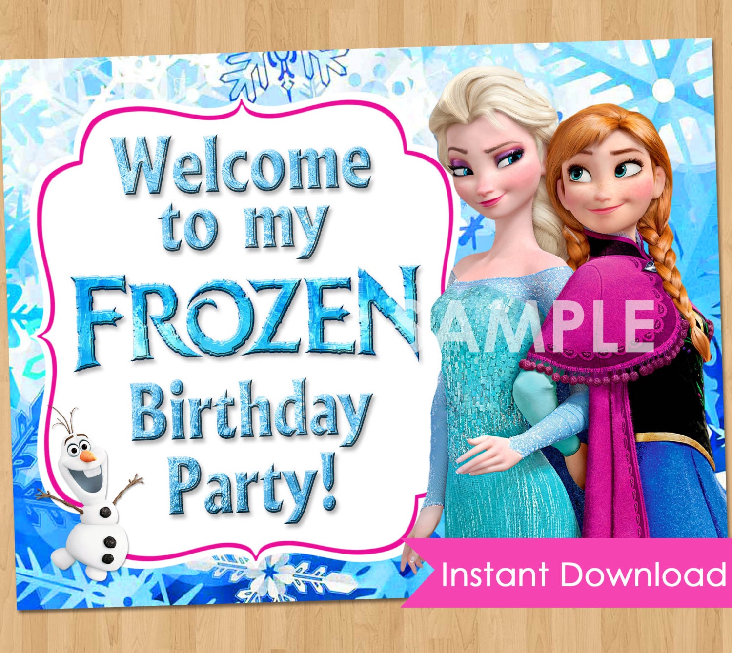 Frozen Sign INSTANT DOWNLOAD Disney Frozen Sign Printable