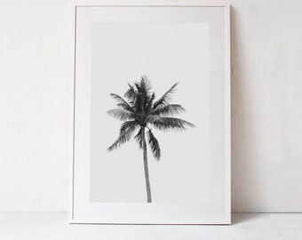 Palm PRINTABLE ART Palm Tree Print, Black and White Palm Tree Poster Print, Tropical Art, Palm Tree Photography Dorm Decor Instant Download